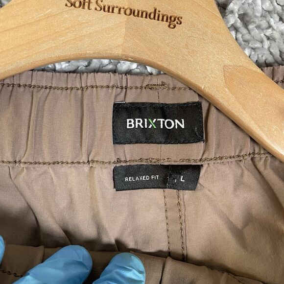 Brixton Belter Chino Shorts Men's Large Relaxed Fit Brown Stretch Preppy Golf - Picture 2 of 9